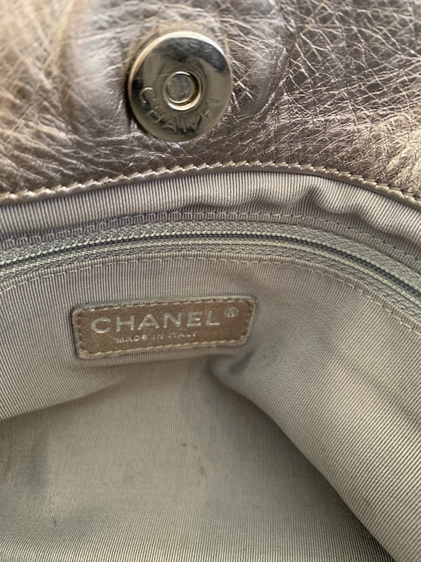 Chanel Pewter Snap Closure